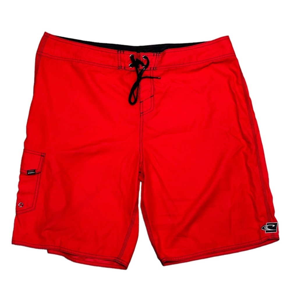 Men's O’Neill 40 XL Swim Board Shorts Trunks Red Swimwear Trunks Drawstring NWOT - Picture 3 of 9